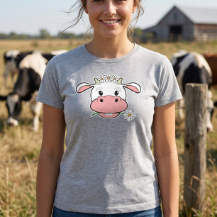 Camiseta Vaca linda con motivo de flor de margarita - Amant