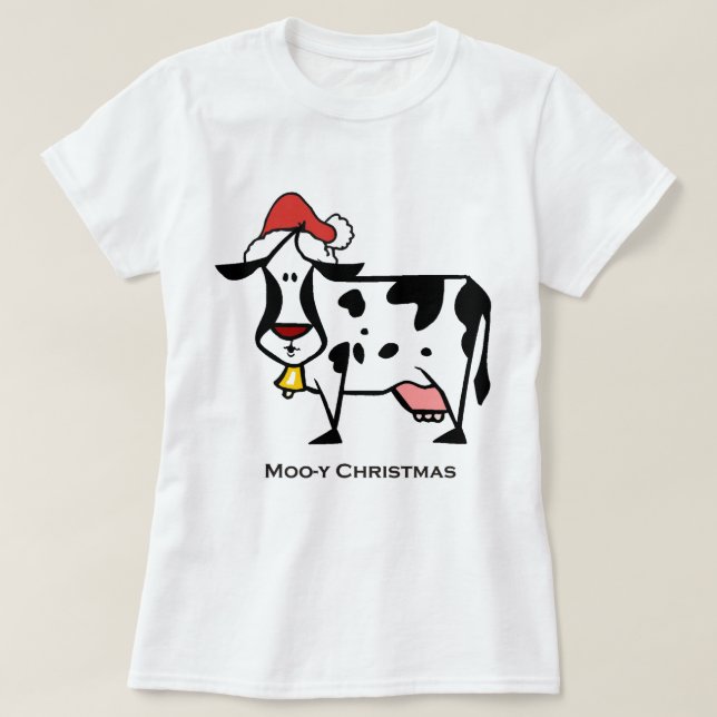 Camiseta Vaca linda del navidad (Diseño del anverso)