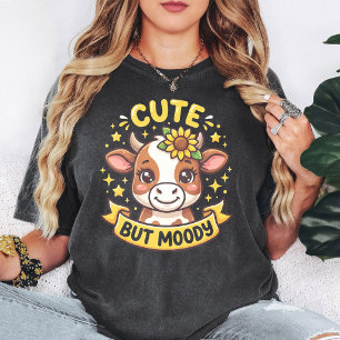 Camiseta Vaca Linda Pero Malhumorada Con Girasol Y Estrella