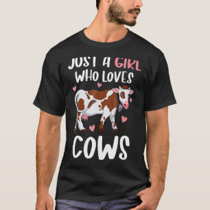 Camiseta Vaca linda Solo una chica que ama las vacas Animal