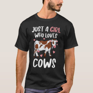 Camiseta Vaca Linda Solo Una Chica Que Ama Las Vacas Animal