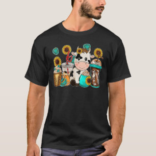 Camiseta Vaca linda Taza de café de cuero de vaca occidenta