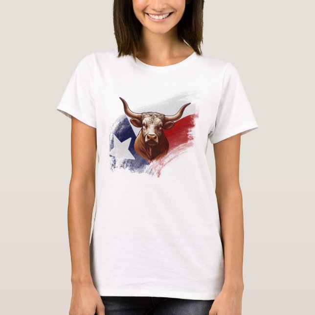 Camiseta vaca longhorn de Texas (Anverso)
