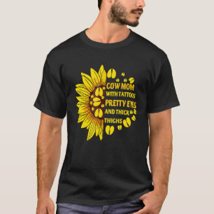 Camiseta Vaca Mamá Con Tatuajes Ojos Bonitos Muslos Gruesos
