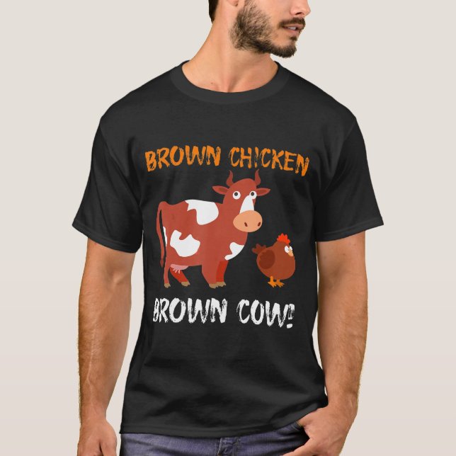 Camiseta Vaca Marrón De Pollo Marrón Para Un Agricultor De  (Anverso)