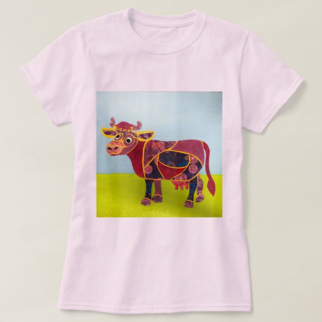 Camiseta Vaca Morada (Diseño del anverso)