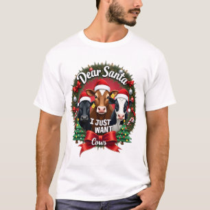 Camiseta Vaca Navidad Querido Santa Solo Quiero Vacas Diver