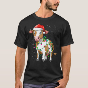 Camiseta Vaca Navidad Santa Vaca Navidad Granjeros