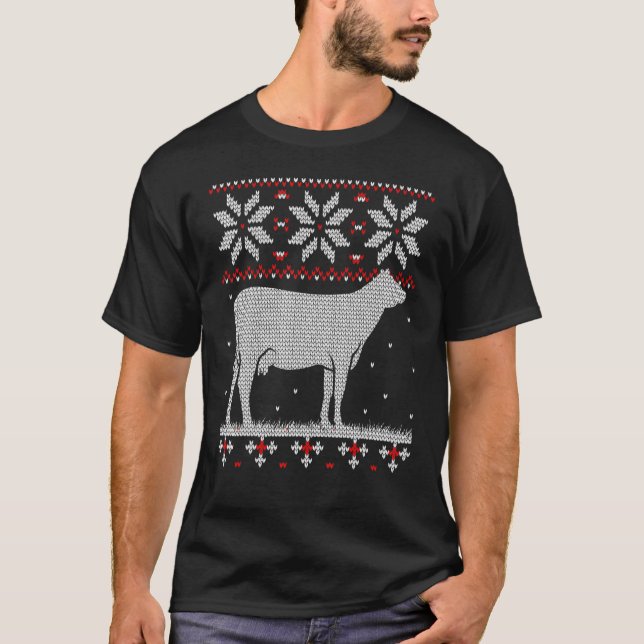 Camiseta Vaca Novilla Fea Navidad Ganadería Vida (Anverso)