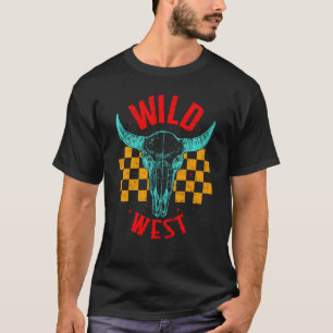 Camiseta Vaca Oeste Cráneos de Vaca Fan Vaqueira Granja Ani
