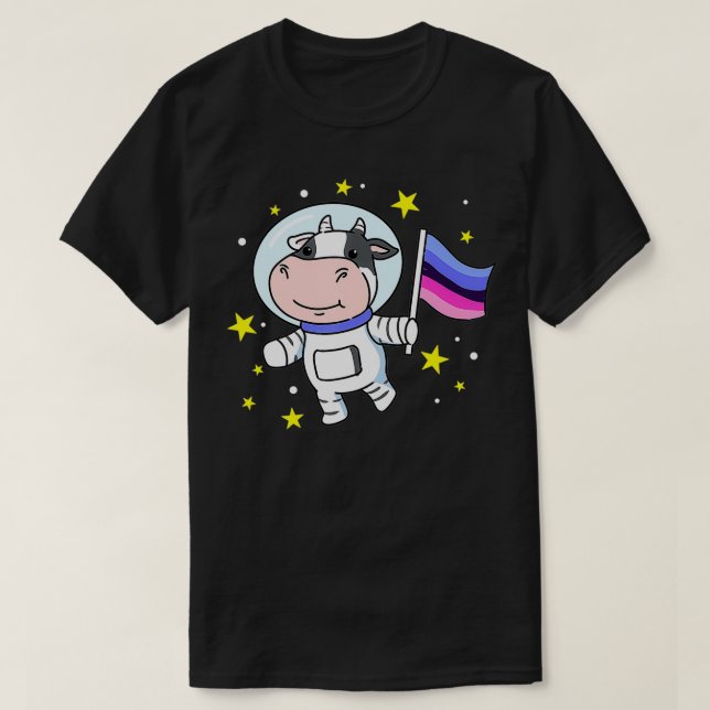 Camiseta Vaca Orgullo Omniseual En Omniseual Espacial (Diseño del anverso)