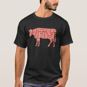 Camiseta Vaca Paisley Perfecta Para Chicas Y Mujeres Impres