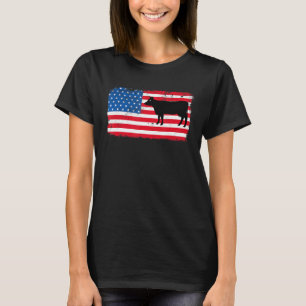 Camiseta Vaca Patriótica Bandera De Eeuu Granja Lechera 4 D