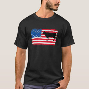 Camiseta Vaca Patriótica Bandera De Los Ee.Uu.
