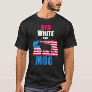Camiseta Vaca Patriótica De La Bandera De Estados Unidos Ro