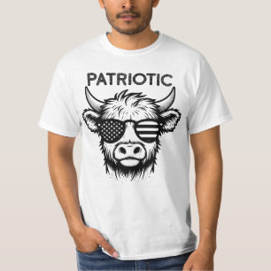Camiseta Vaca patriótica de la Highland, 4 de julio