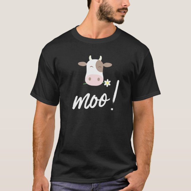 Camiseta Vaca Patrón Flor Granja Monada (Anverso)