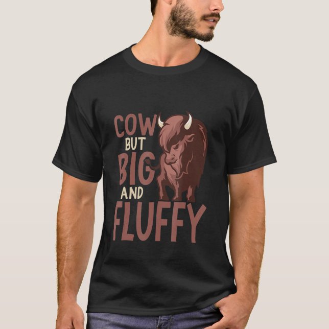 Camiseta Vaca Pero Bison Búfalo Grande Y Fluffy (Anverso)