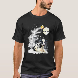 Camiseta Vaca Reno Disfraz de Santa en Nieve Feliz Navidad 