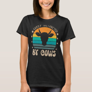Camiseta Vaca Retro Agrícola Fácilmente Distrada Por Vacas