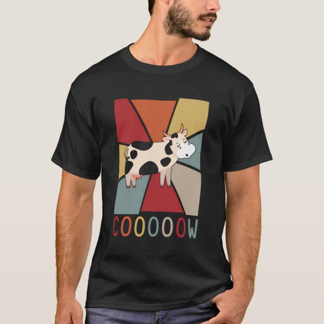 Camiseta Vaca retro estilo vintage retro de vaca (Anverso)
