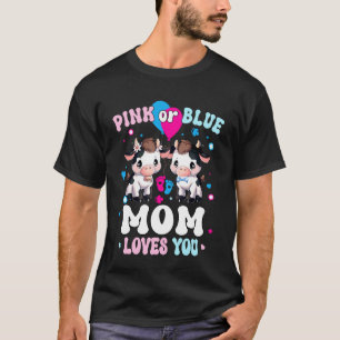 Camiseta Vaca Revelación de Género del Bebé Mamá Te Ama Ros