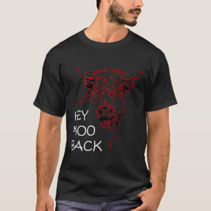 Camiseta Vaca Roja Toro Contorno Moo Espalda Sobre Espalda