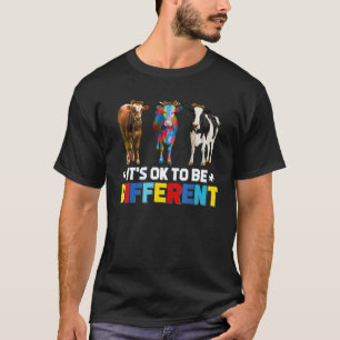 Camiseta Vaca rompecabezas linda Está bien ser diferente Co