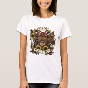 Camiseta Vaca Sagrada 100 Días de Escuela Occidental Boho C