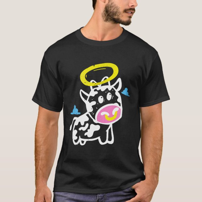 Camiseta Vaca Sagrada Cute Halo Vaca (Anverso)