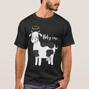 Camiseta Vaca Sagrada Vaca Con Halo Ángel Chiste Premium