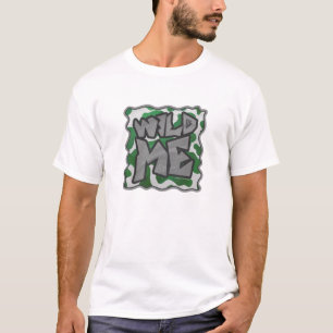 Camiseta Vaca Salvaje Me Verde y Blanco Estampado