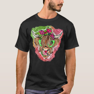 Camiseta Vaca Sandía Vibraciones de Verano Mooey Granjero N