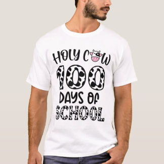 Camiseta Vaca Santa 100 Días De Maestros Escolares Niños Es