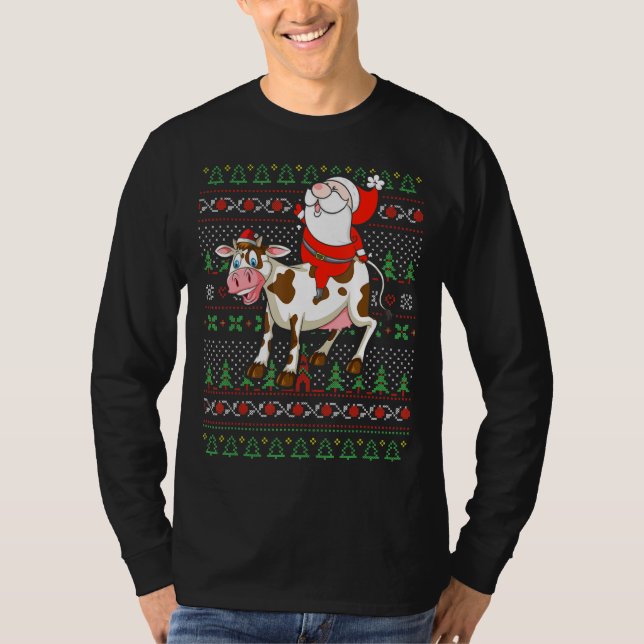 Camiseta Vaca Santa Claus La pareja coincide con Navidad (Anverso)