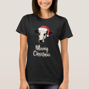 Camiseta Vaca Santa Sombrero Mooey Navidad Granjeros Vaca
