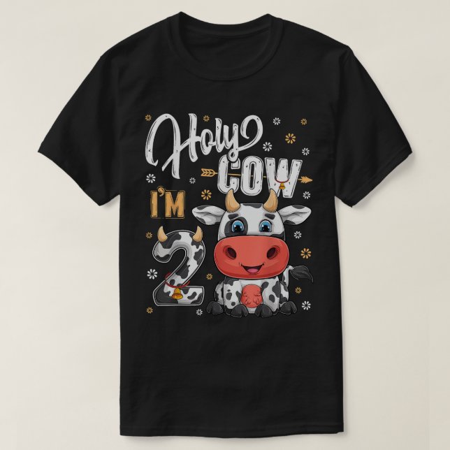 Camiseta Vaca Santa Soy Dos Vacas De Dos Años De Edad Tema  (Diseño del anverso)