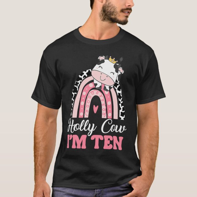 Camiseta Vaca Santa Soy Un Chica De Diez Años (Anverso)