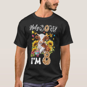 Camiseta Vaca santa Tengo 8 años de edad Cow Sunflowers 8th