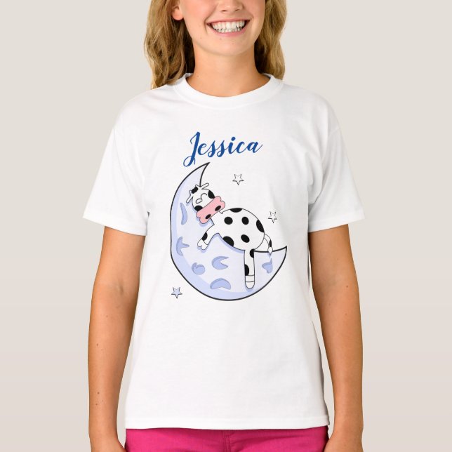 Camiseta Vaca sobre la luna (Anverso)