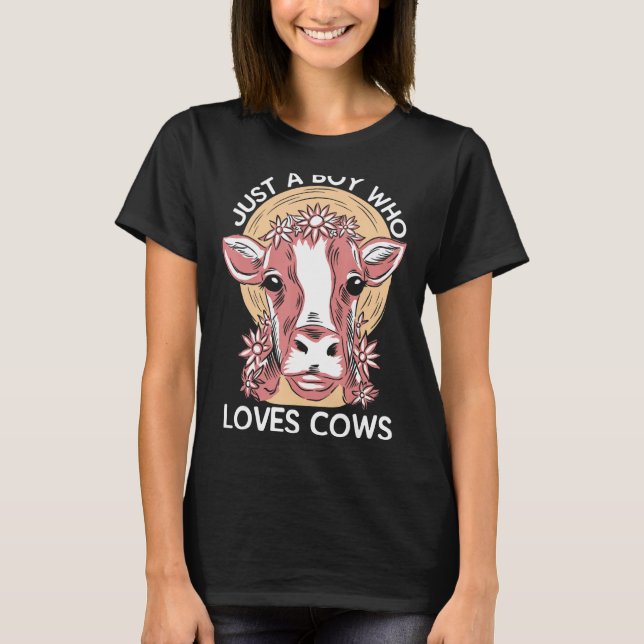 Camiseta Vaca sólo a un chico que ama el regalo de vacas pa (Anverso)