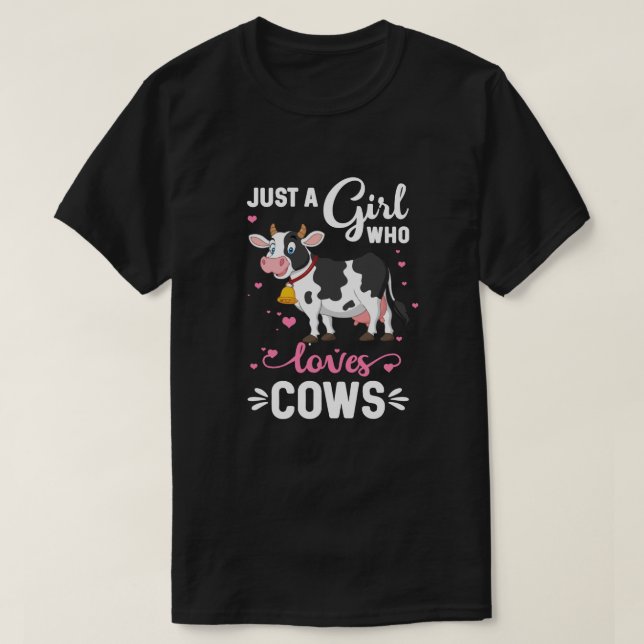 Camiseta Vaca, solo un Chica que ama a los criadores (Diseño del anverso)