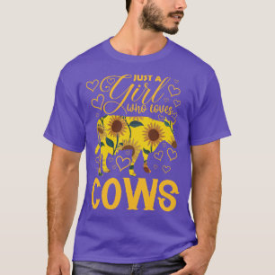 Camiseta Vaca sólo una Chica que ama la granja de criadoras