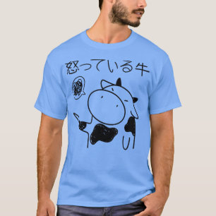 Camiseta Vaca sosteniendo un cuchillo Manga de vaca enojada