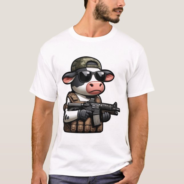 Camiseta Vaca táctica (Anverso)