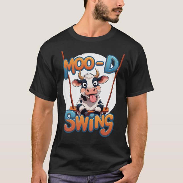 Camiseta Vaca Tonta Columpio de Humor Divertido (Anverso)