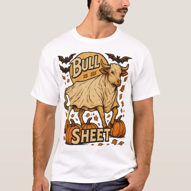 Camiseta Vaca Toro Hoja Halloween (Anverso)