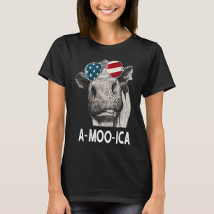 Camiseta Vaca un Moo Ica Heifer Bandera Americana 4 de Juli