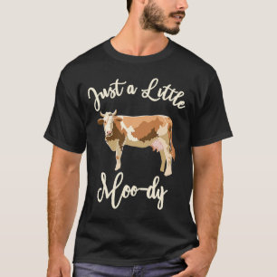 Camiseta vaca un poco de moo para un granjero de vacas grac