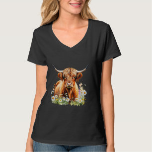 Camiseta Vaca, vaca highland escocesa, ropa occidental, Hig